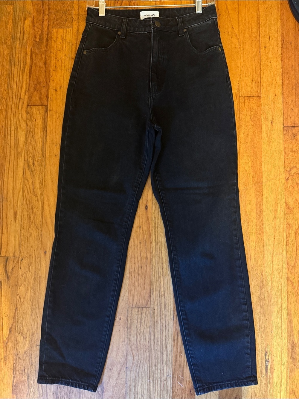 ROLLA'S Hight Waist Dusters Black Slim Straight Jeans.